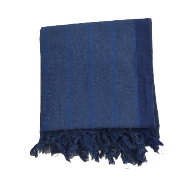 Dhaga Vishwas Ka Handloom Cotton Blue Stole view 3