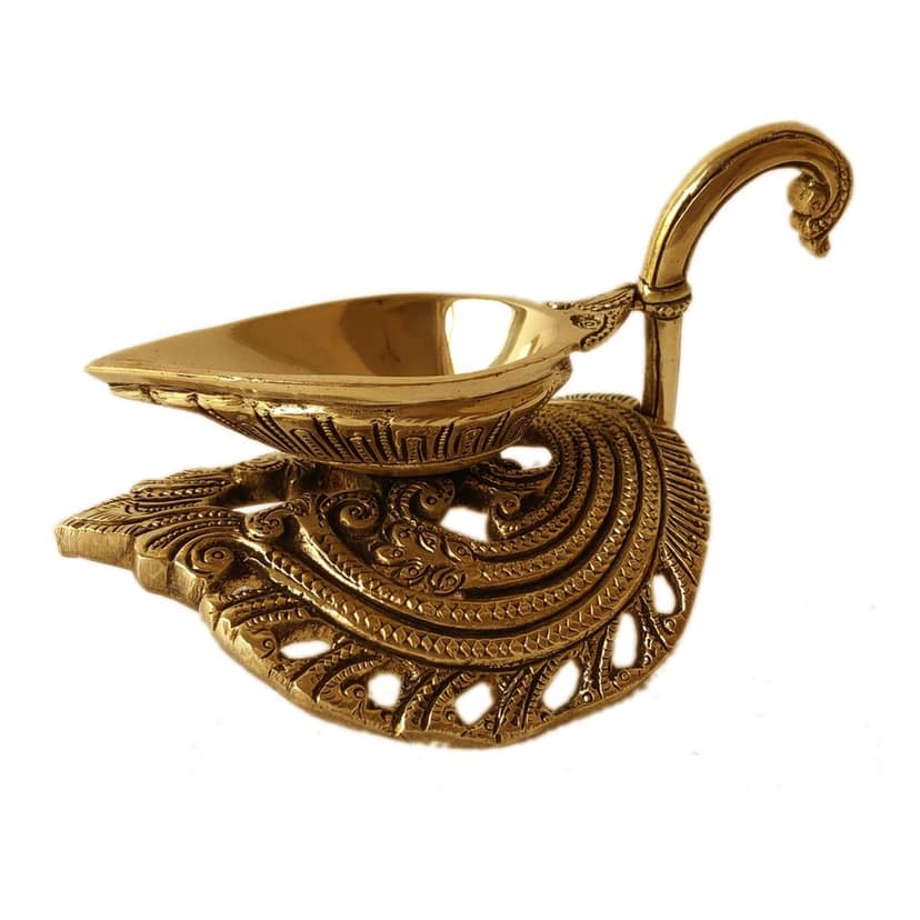 Brass Table Decor Duck Shape Oil Lamp Deepak - Unique Table Decor Deepak, Height : 3.6 Inch (BSMAS1197 A) view 4