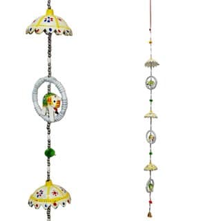 Enhance your dcor with this handcrafted set of two Rajasthani Multicolor Elephant Latkan Hangings. Each piece features view 2