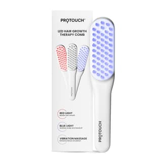 PROTOUCH LED Hair Therapy Comb with Red & Blue LED light scalp treatment & Vibration massage | Hair Fall control | Scalp Massage | Portable & Detangling | For Men & Women | All Hair Type PROTOUCH LED Hair Therapy Comb with Red & Blue LED light scalp trea