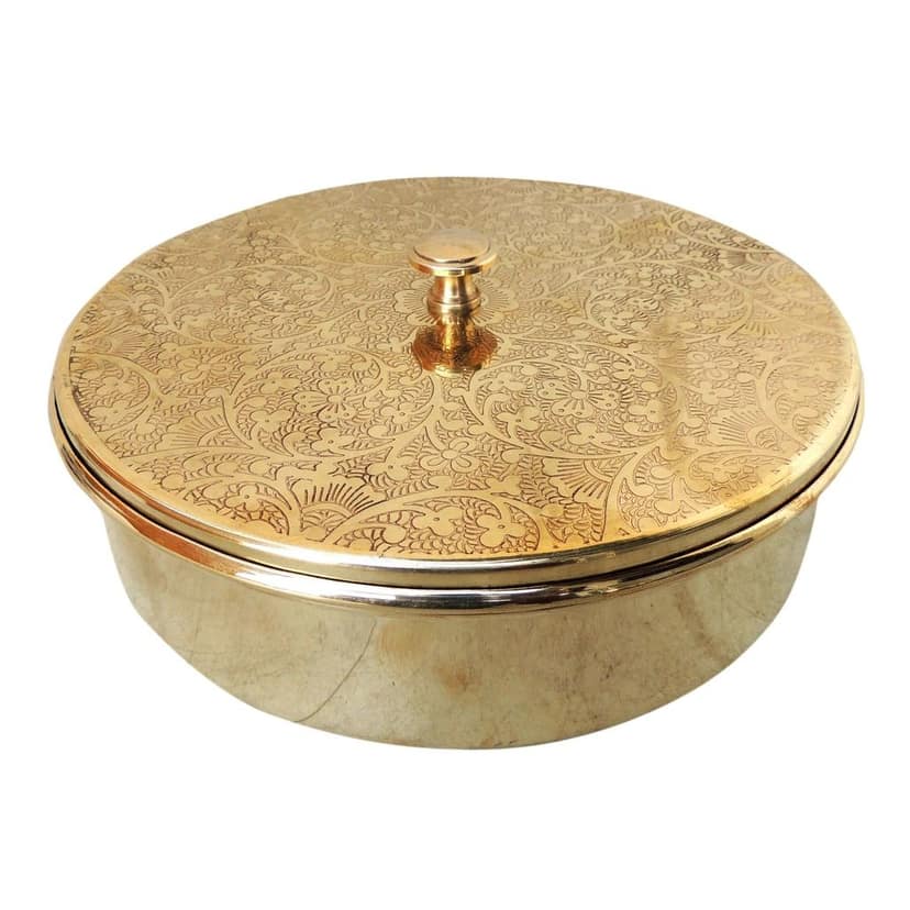 Brass Spice Box, Masala Box Set With Spoon (ZMAS585 B) view 2