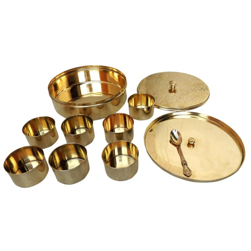 Brass Spice Box, Masala Box Set With Spoon (ZMAS585 B) view 4