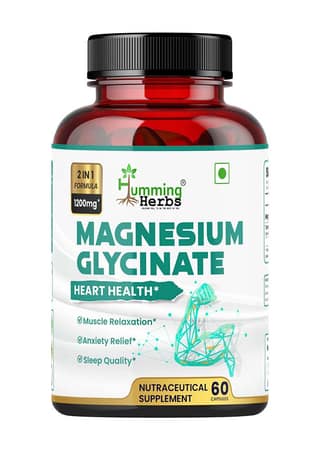 Humming Herbs Magnesium Glycinate - Enhanced Absorption Formula for Heart Health, Muscle Relaxation & Sleep Support - Nutraceutical Supplement