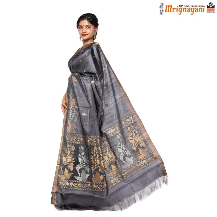 HANDLOOM KOSA SAREE WITH BLOUSE (SKU - 1ST101031221, SAREE - 1201) view 2