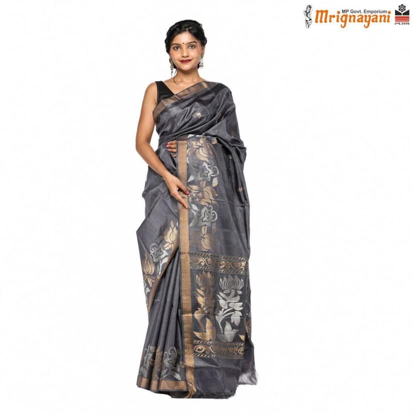 HANDLOOM KOSA SAREE WITH BLOUSE (SKU - 1ST101031221, SAREE - 1201) view 3