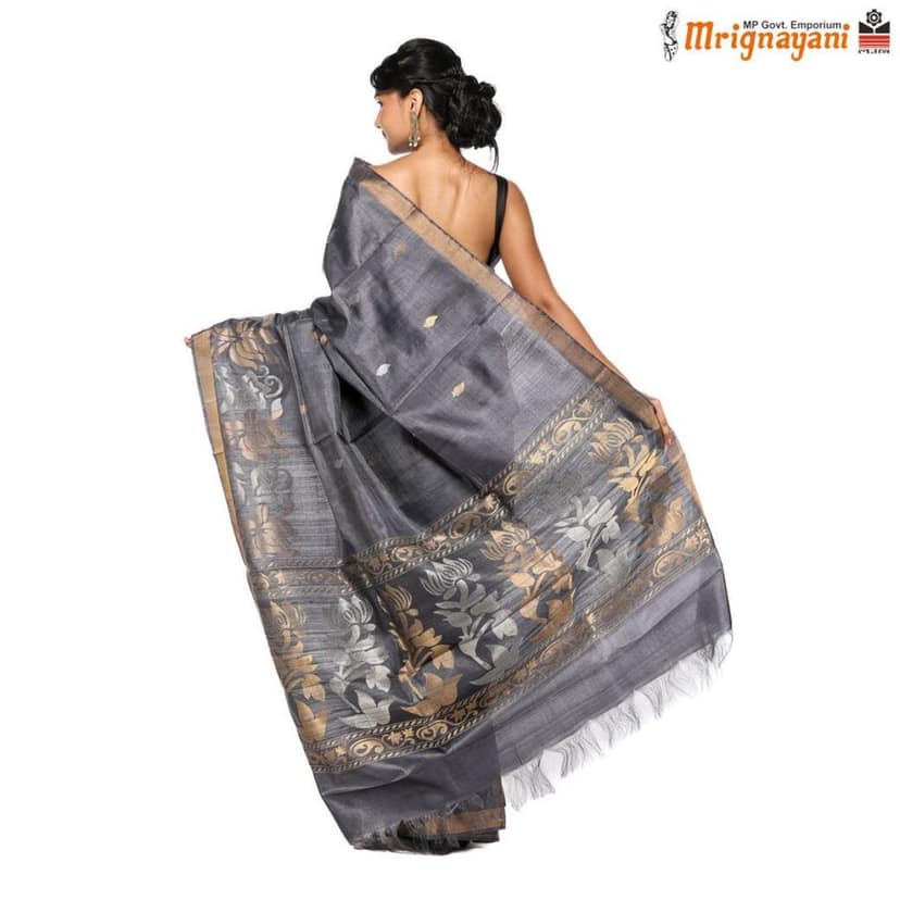 HANDLOOM KOSA SAREE WITH BLOUSE (SKU - 1ST101031221, SAREE - 1201) view 4