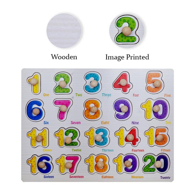 Number Puzzle Board | Educational Toys for Kids | Wooden Grab Board | Number Puzzle | Wooden Number Puzzle | Number Puzzle Games | Number Puzzles For Adults | 1 To 20 number puzzle | Educational Puzzle view 2
