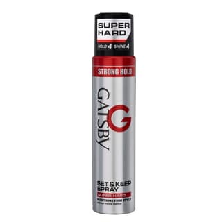 Gatsby Japan Set And Keep Hair Spray Super Hard, 250ml | Quick Drying, Long Lasting Hold, No Flaking & Natural Shine | Non Sticky & Easy Wash Off | Styling Hair Spray Gatsby Japan Set And Keep Hair Spray Super Hard, 250ml | Quick Drying, Long Lasting Hol