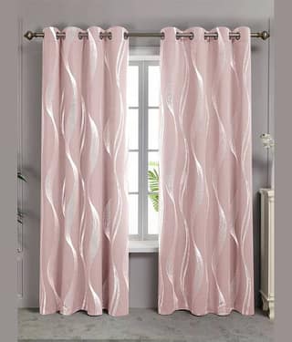 V21 decod Graphic Room Darkening Eyelet Curtain 9 ft ( Pack of 1 ) - Pink