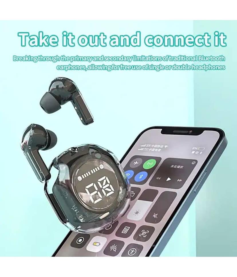 VEhop Ultrapods PRO Bluetooth True Wireless (TWS) In Ear 30 Hours Playback Low Latency,Powerfull bass IPX4(Splash & Sweat Proof) Green view 2