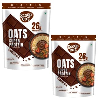 Scoopeat Assorted Oats pack of 2 - 26g Super High Protein Chocolate Oats 400gm