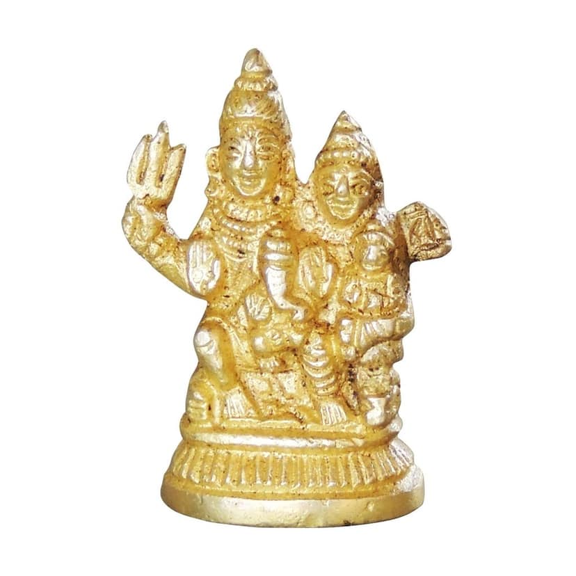 Brass Shiv Parivar Colour Idol - Decorative Murti, Height : 2 Inch (BSMAS760 X) view 2