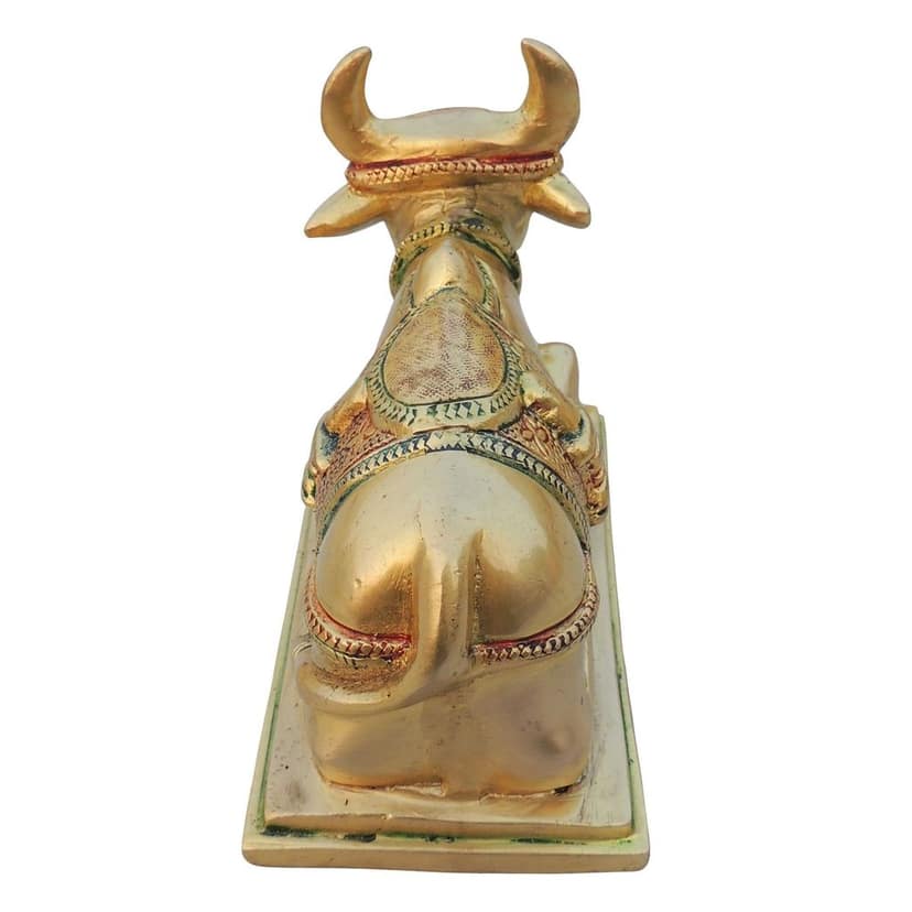 Brass Nandi Idol - Lord Shiva Vehicle Showpiece, 4, Height : 4.5 Inch (BSMAS1532 C) view 3