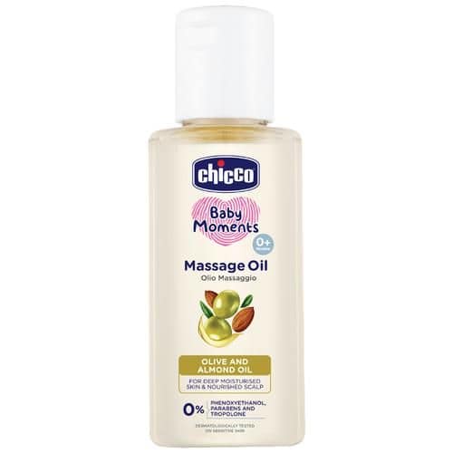 Chicco Baby Moments Massage Oil - For Moisturised Skin & Nourished Scalp, 0+ Months, 100 ml