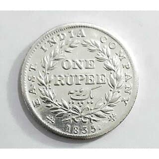 1835 One Rupees William Rare Old Medieval Collection Coin - Collectible
