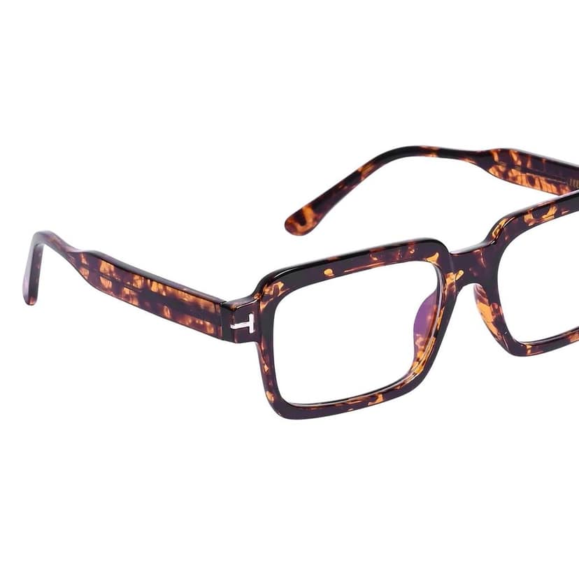 Jodykoes Premium Pure Sheet Square Eyeglasses Spectacle Eyewear (Tiger Print) view 2