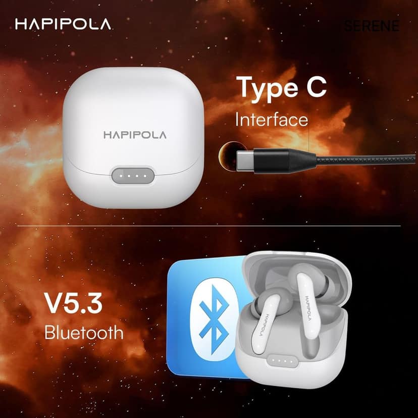 HAPIPOLA SERENE (ANC) in Ear Wireless ANC Earbuds (TWS), Massive 40Hrs Playtime with Speed Charge, Customizable Bass view 8