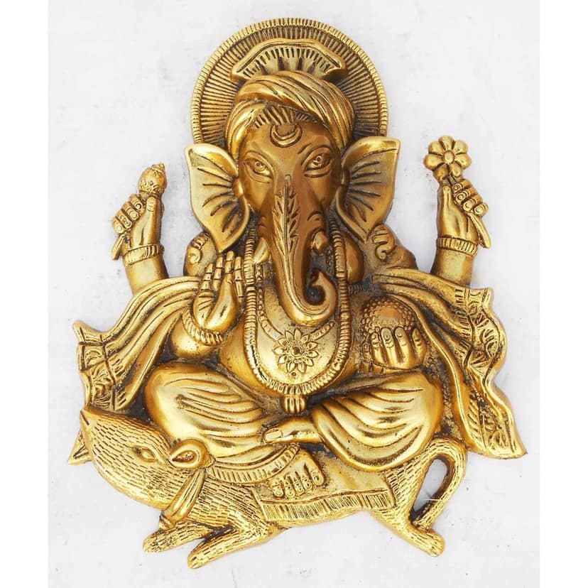 Aluminium Showpiece Chuha Ganesh Hanging (ASMAS340 G) view 2