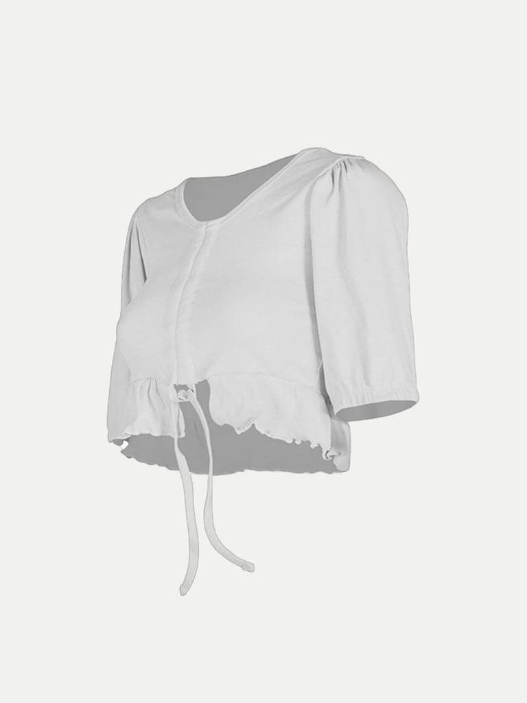 Women Cream Knitted Ribbed Tops view 2