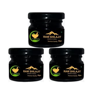 FIJ AYURVEDA Pure Ayurvedic Raw Shilajit/Shilajit Resin (Semi Liquid) Supports Power, Energy & Vitality - 60Gm (Pack of 3)