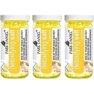 PARK DANIEL Premium Lemon Bath Salt- For Antioxidant &amp; Skin Lightening -Pedicure &amp; Manicure Salt Combo Pack Of 3 Jars of 200 gms(600 gms) (600 g)