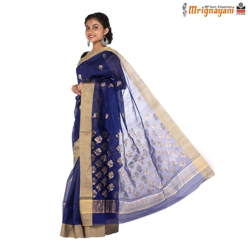 HANDLOOM CHANDERI SILK SAREE WITH BLOUSE (SKU - 1SC103120622 SAREE-1033) view 3
