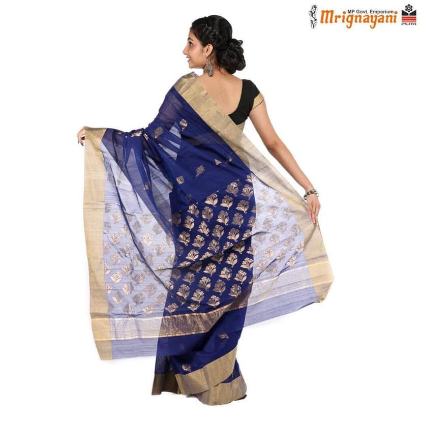 HANDLOOM CHANDERI SILK SAREE WITH BLOUSE (SKU - 1SC103120622 SAREE-1033) view 4