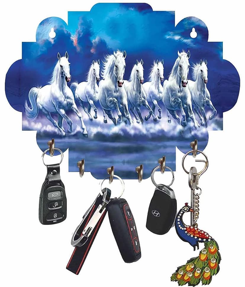 LCUPR Multicolour Wood Key Holder - Pack of 1