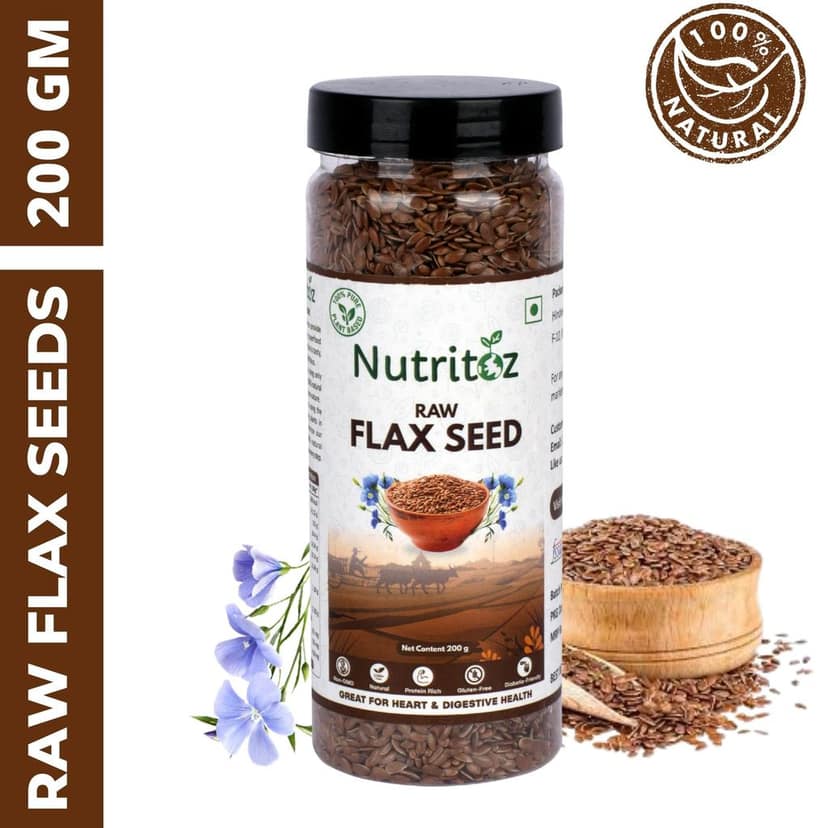 Nutritoz Raw Flax Seeds and Pumpkin Seeds Combo Loaded with Omega3, Calcium, Magnesium, Protein, Zinc, Fiber and Vitamins for Weight Loss, strong Bones, Healthy Heart, Better Sleep Quality (400 g, Pack of 2) view 2