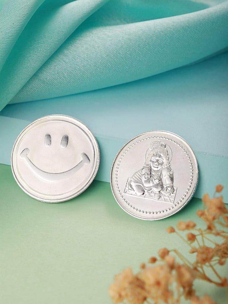 Laddu Gopal & Smiley each 10 gram 999 Round Silver Coin view 6