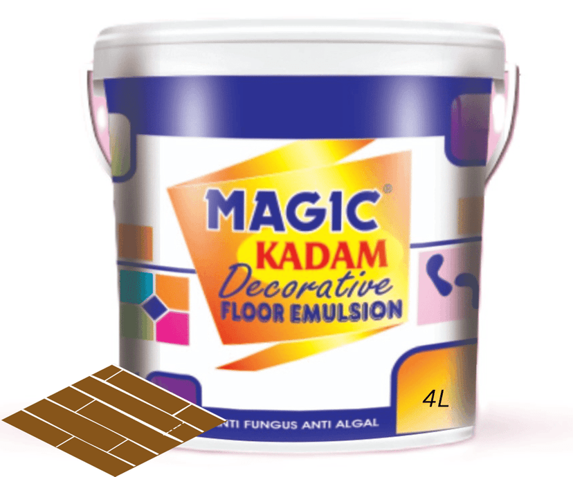 Magic Kadam Decorative Floor Paint with high substrate adhesion strength for cement and floor tiles anti-fungus, anti-algal, water repellant and weather resistance 4L(RA Gold)