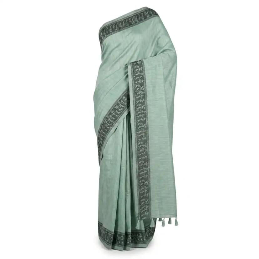 Mint Green Sambalpuri Saree