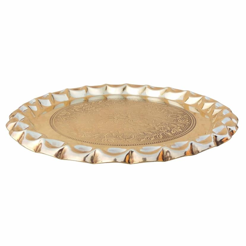 Brass Plate With Flower Design (ZMAS587 D) view 3