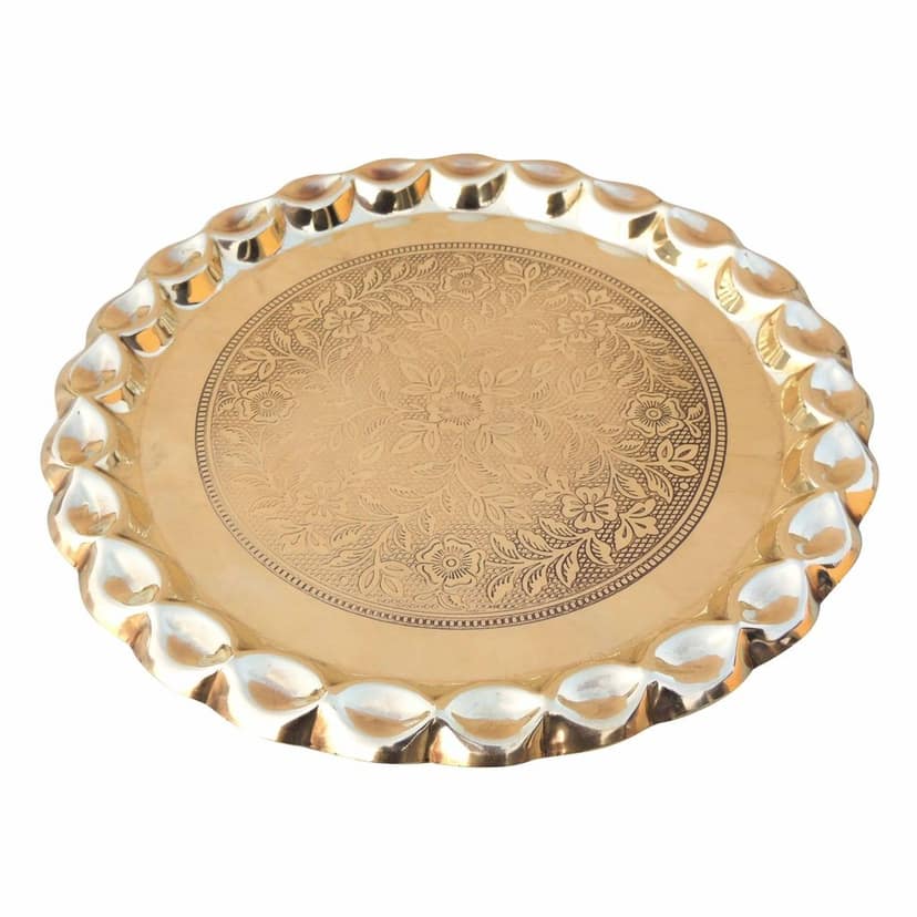 Brass Plate With Flower Design (ZMAS587 D) view 4