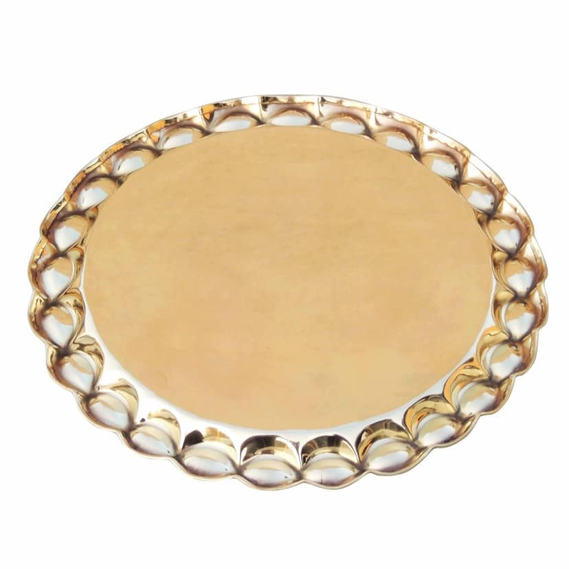Brass Plate With Flower Design (ZMAS587 D) view 5