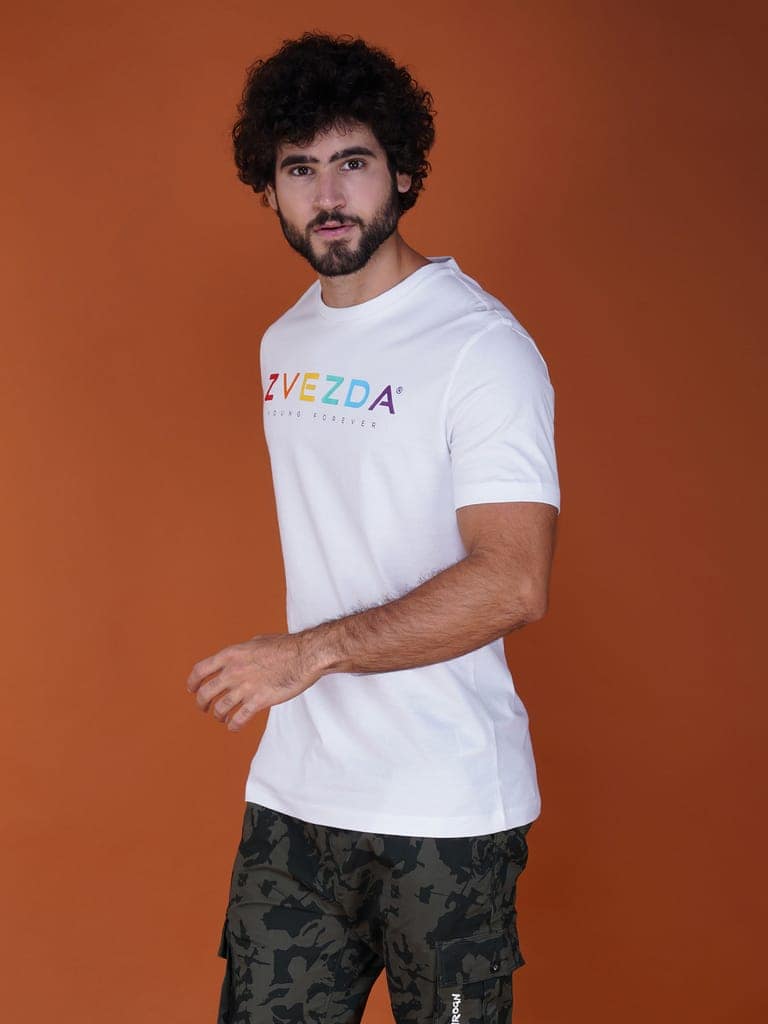 Men's Cotton Branded Tee White view 3