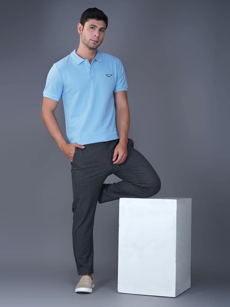Solid Polo Shirt - AIRY BLUE view 3