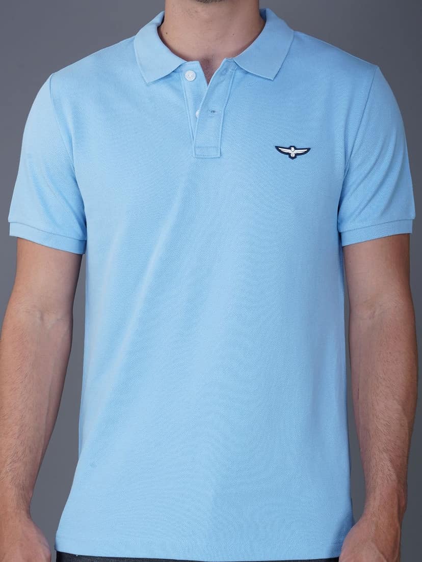 Solid Polo Shirt - AIRY BLUE view 6