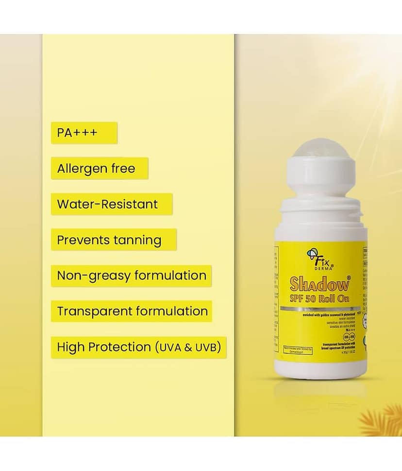 Fixderma Shadow SPF 50 Roll On, Sunscreen SPF 50, Sunscreen for UVA & UVB Protection, 30g view 2