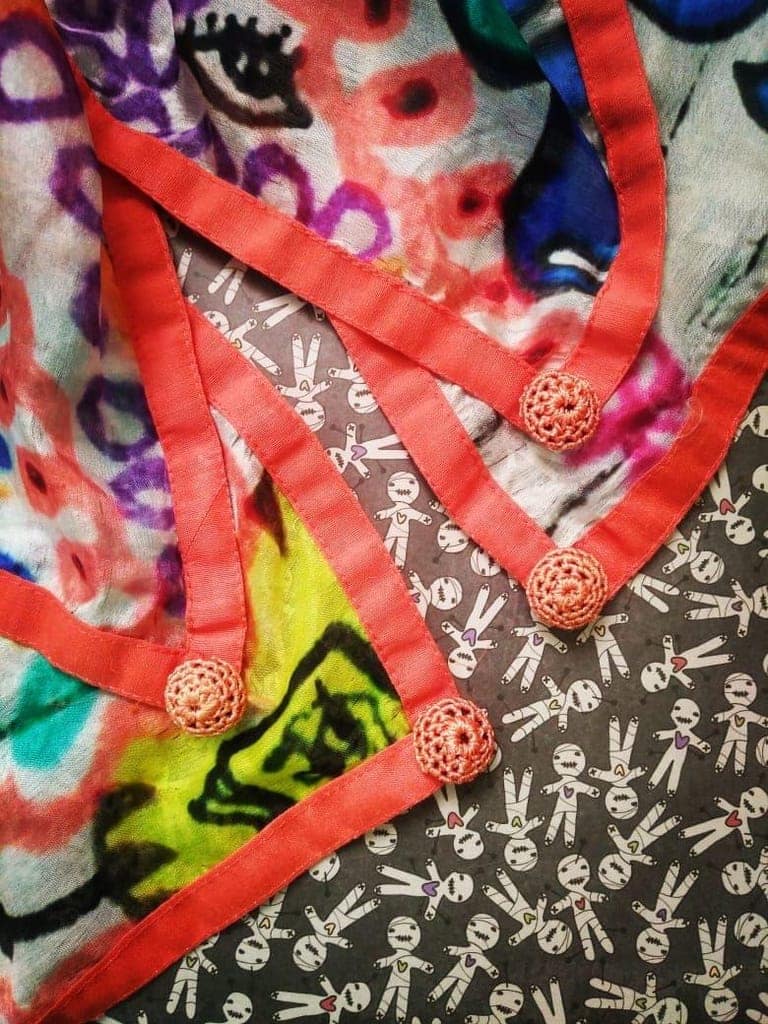 CROCHET BUTTON DETAIL STOLE view 2