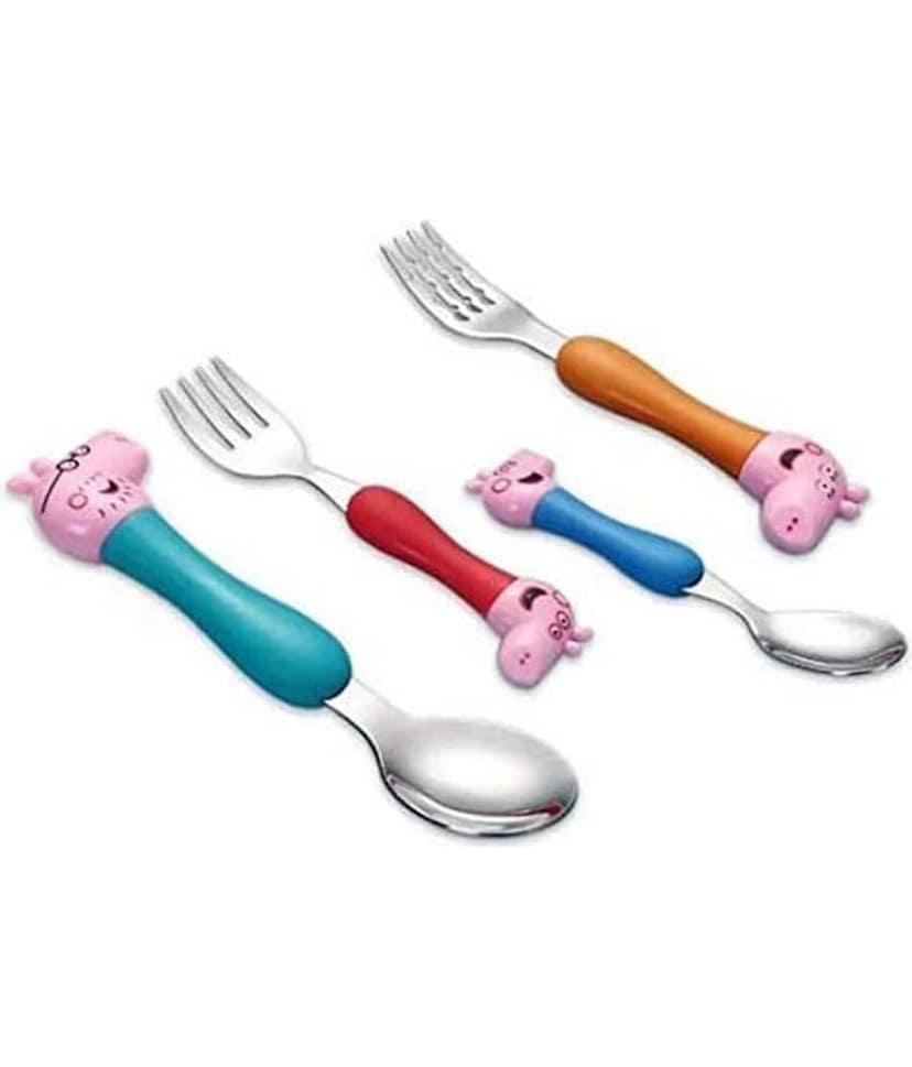 AURAPURO Peppa pig spoon and fork set for kids set of 4 view 2