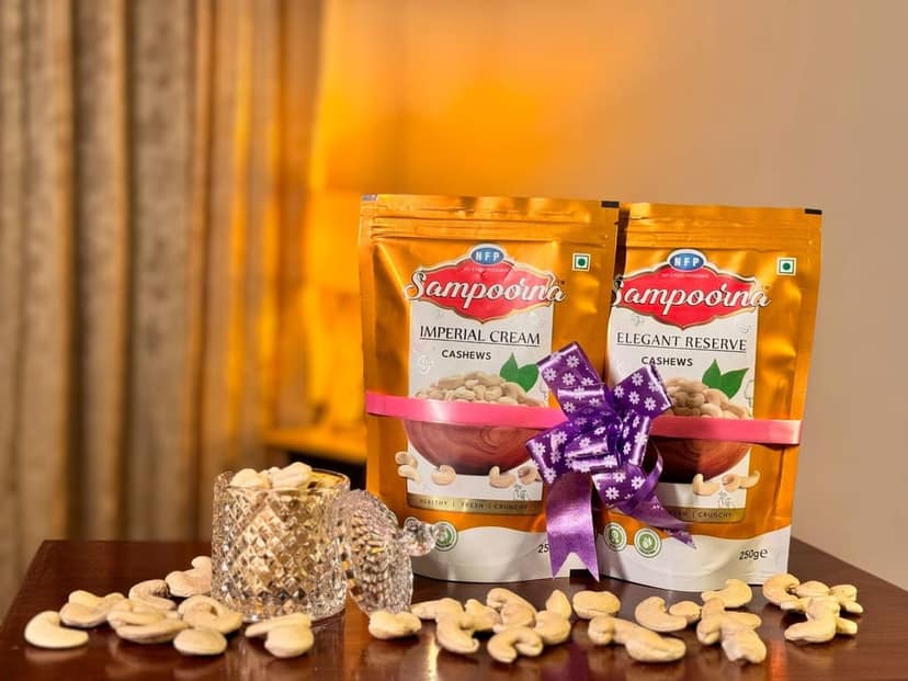 NFP Sampoorna Foods Imperial & Elegant Organic Premium Cashew Nuts (kaju) Unsalted Gluten Free Dry Fruits Combo Cashews (2x250 g) view 4