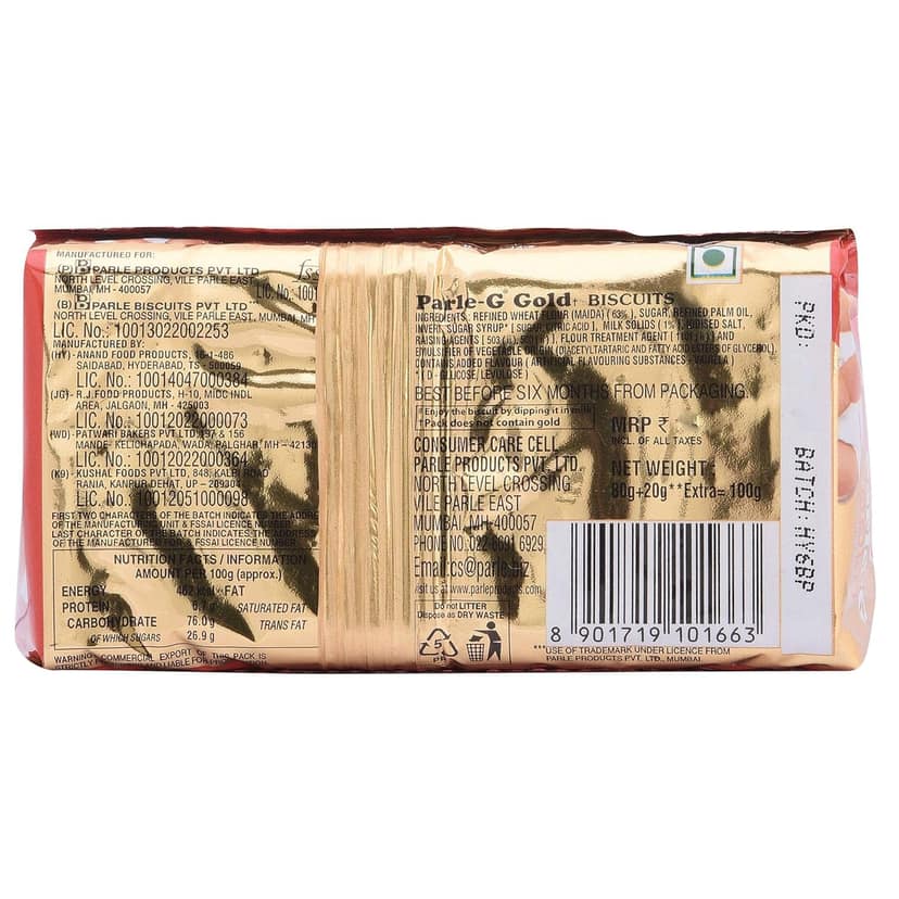 Parle G Gold Biscuit, 100G view 2