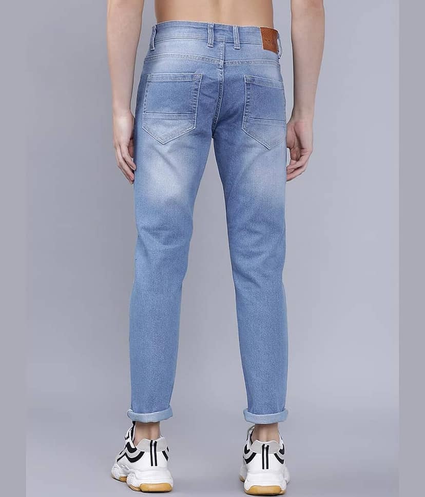 The Indian Garage Co Men Blue Slim Fit Mid-Rise Mildly Distressed Jeans view 4