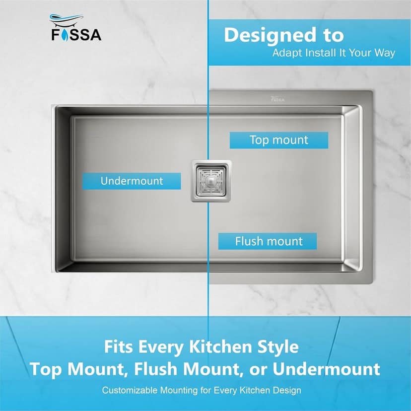 Aqua 304 Handmade (21 x 18 x 09 ) Inch SS Square Coupling Single Bowl Silver Kitchen Sink view 6