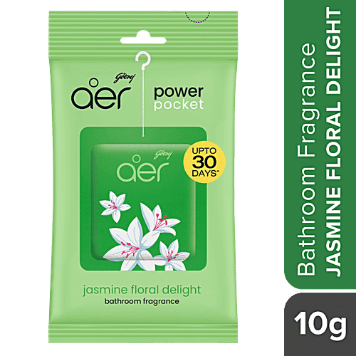 Godrej Aer Power Pocket - Long Lasting Bathroom Fragrance, Floral Delight, 10 g