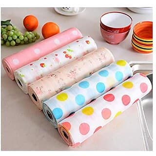 (Pack of 1) Antislip PVC Kitchen Liner Mat Roll | 45x200 cm, Multicolor, Drawer & Table Protector