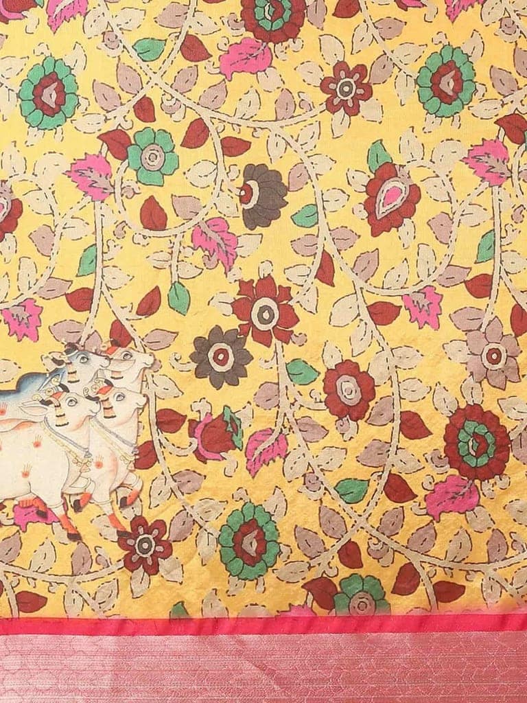 Women's Kalamkari Print with Regal Weave Silk Saree With Unstiched Blouse Piece view 4