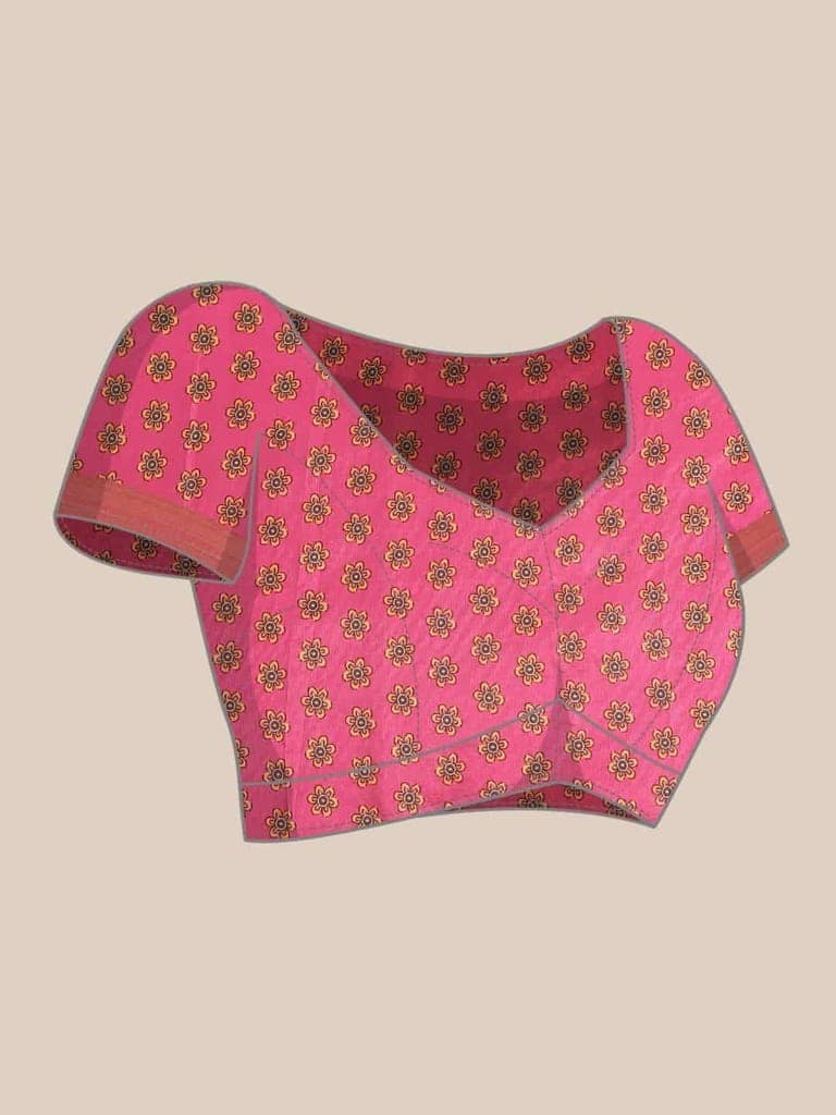 Women's Kalamkari Print with Regal Weave Silk Saree With Unstiched Blouse Piece view 7