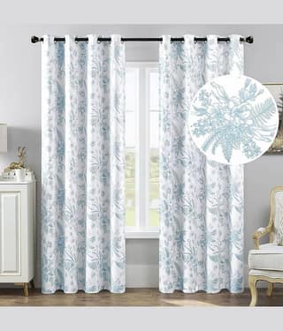 V21 decod Graphic Room Darkening Eyelet Curtain 9 ft ( Pack of 1 ) - White